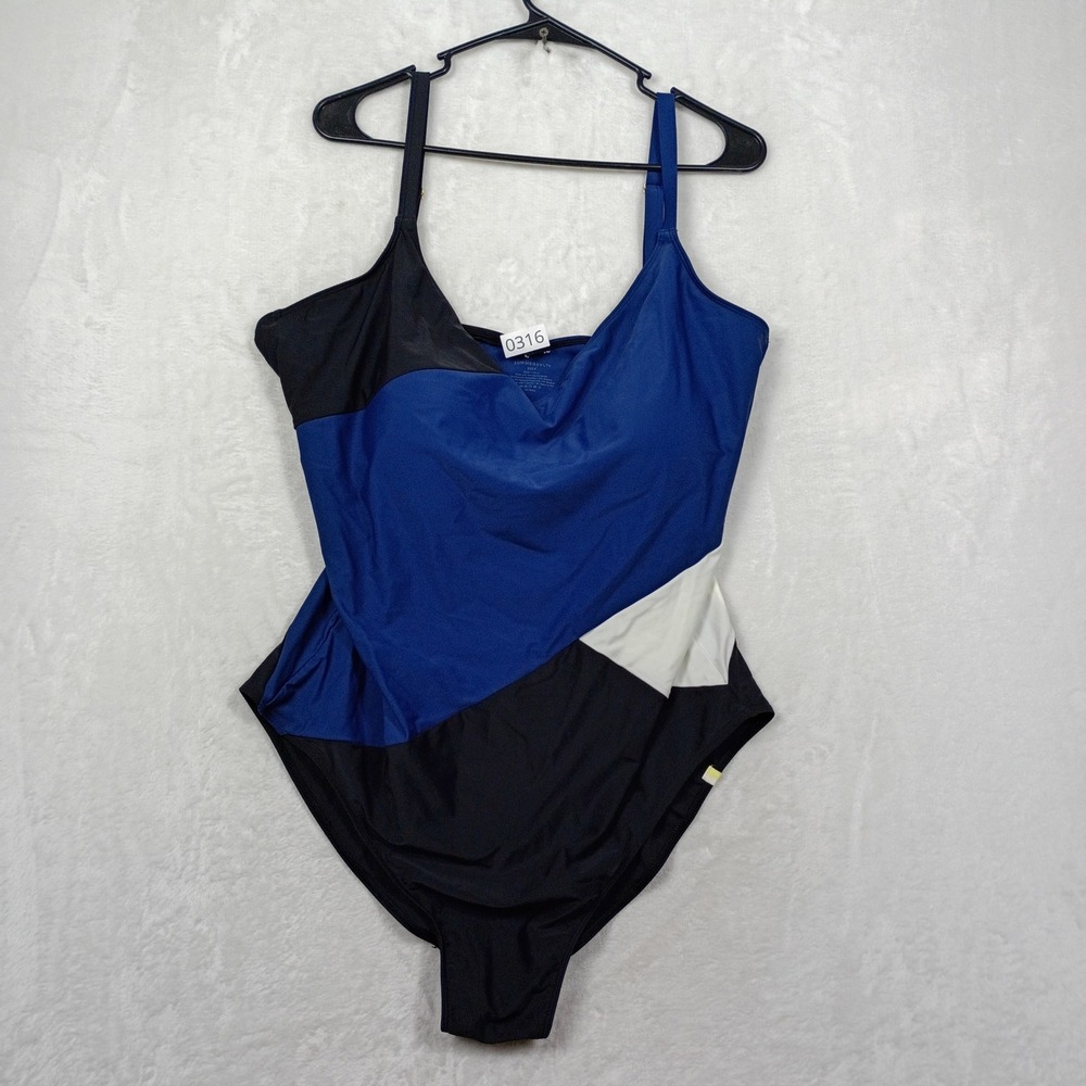 Summersalt One Piece Swimsuit Womens 22LT Blue Colorblock Summer Beachwear Chic